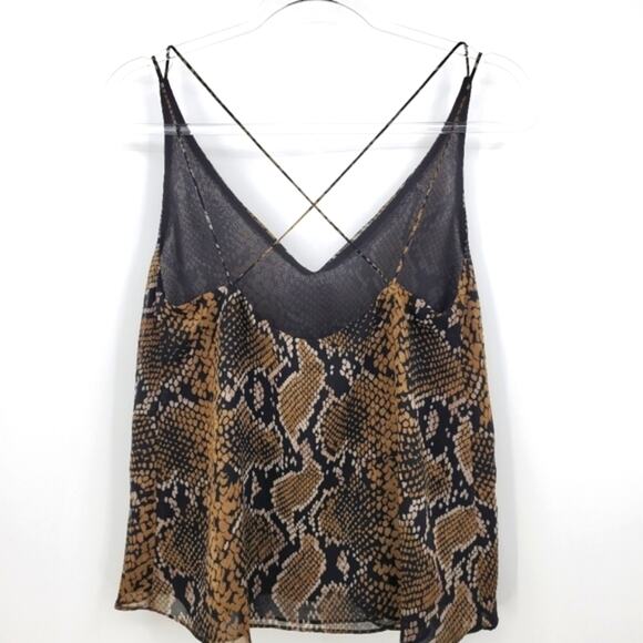 Zara Snake Print Sheer strappy tank sz small - Picture 5 of 11